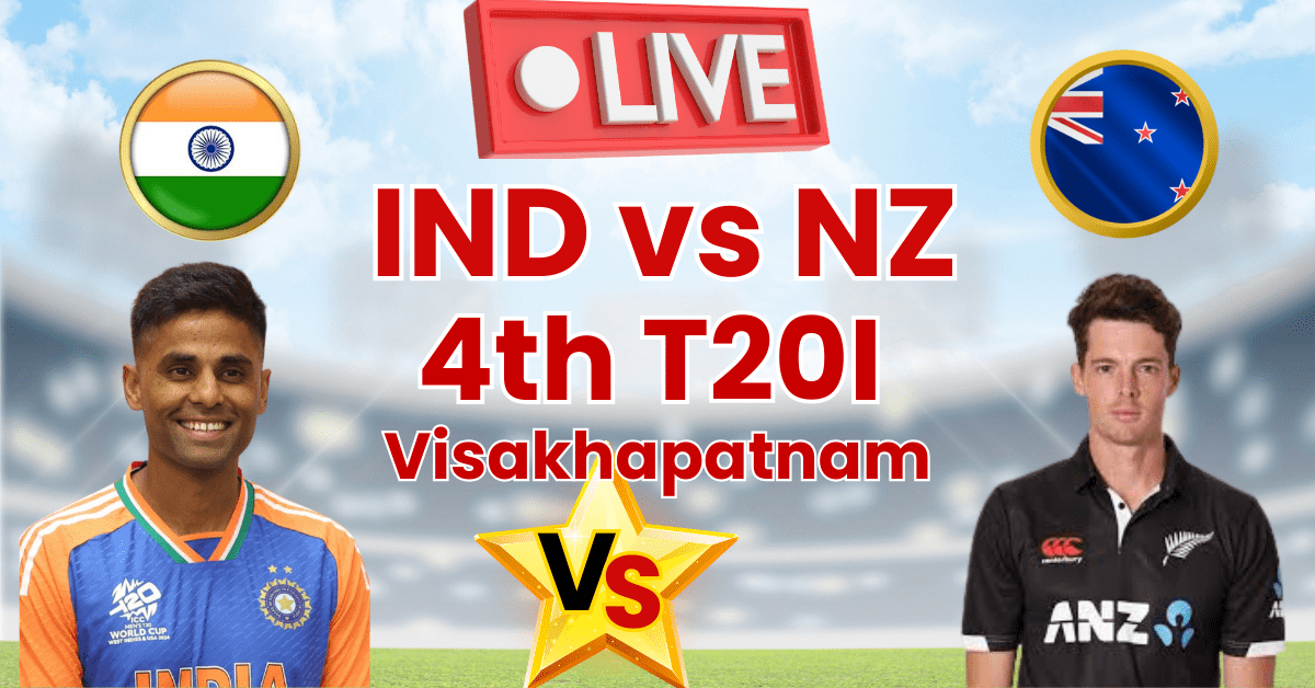 India vs New Zealand 4th T20I 2026 live scorecard Visakhapatnam